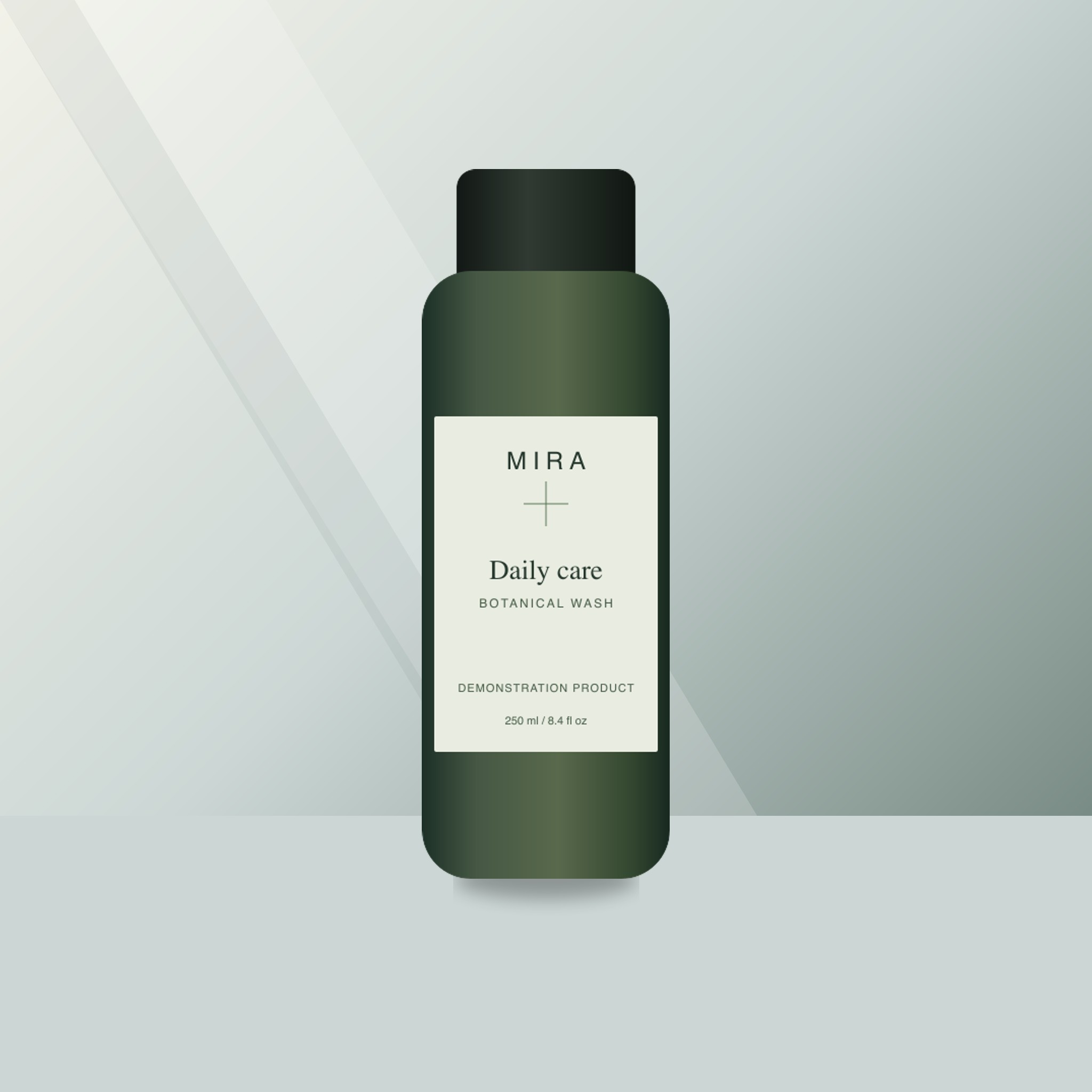 Illustrative clean studio composition with the same sample product